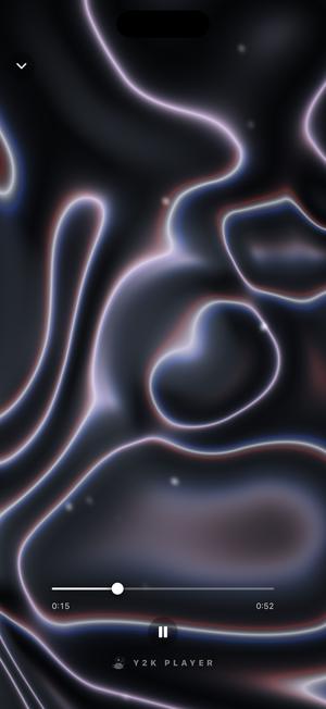 The Storm visualizer: white lightning crawling over folded liquid chrome in a near-black field.